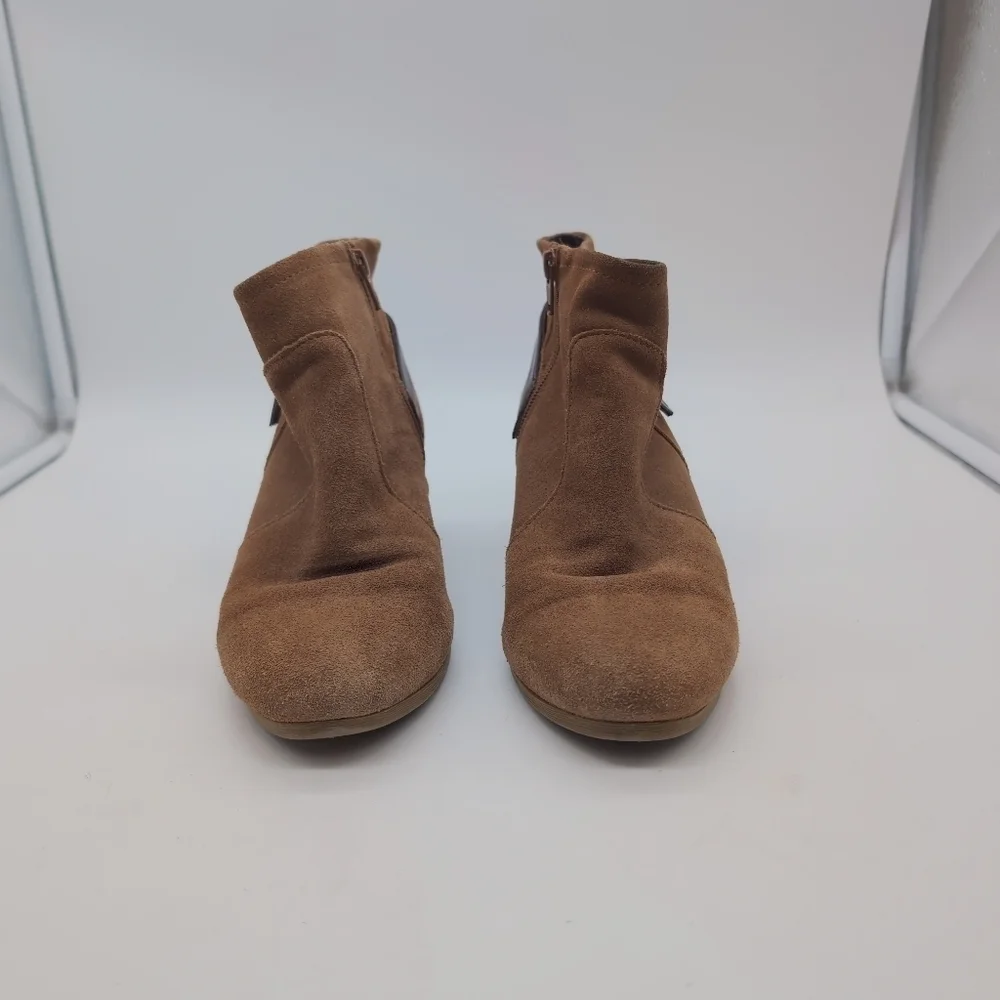 Bass Ayda Brown Suede Ankle Boots Sz 7.5
